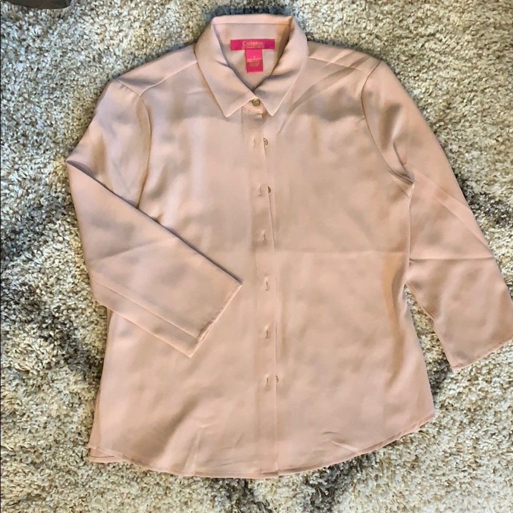 Pink button down blouse